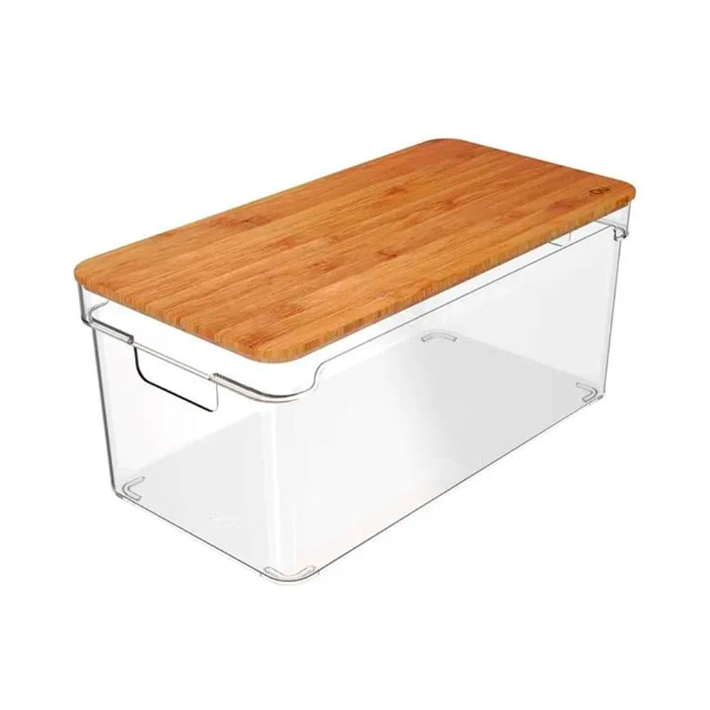 Caja organizadora con tapa de bambú