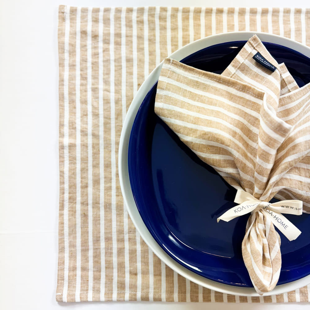 Set de Individuales de Mesa 100% Lino Orgánico 12 pcs