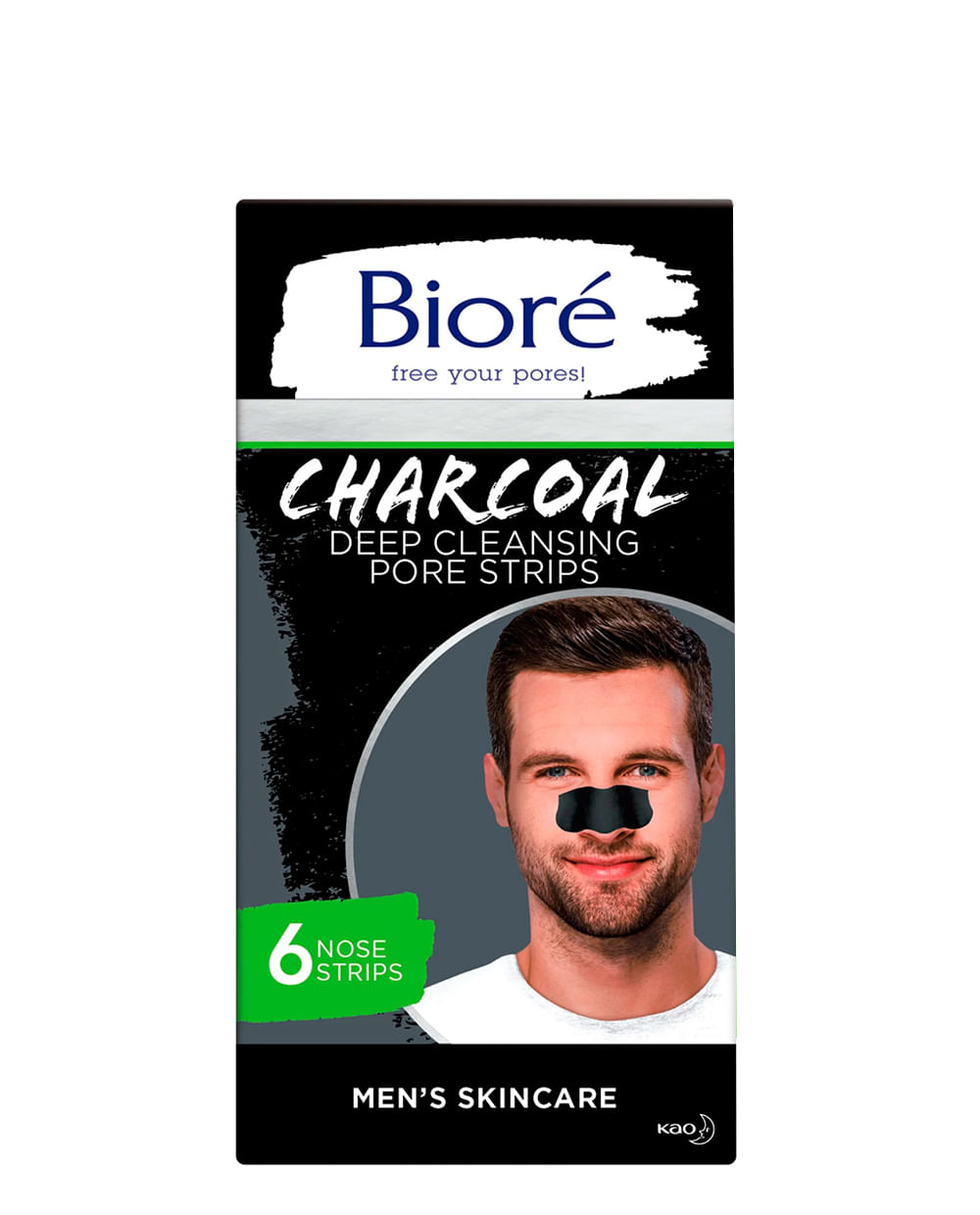 Bioré Bandas Men Limpieza profunda  de Carbón 6U