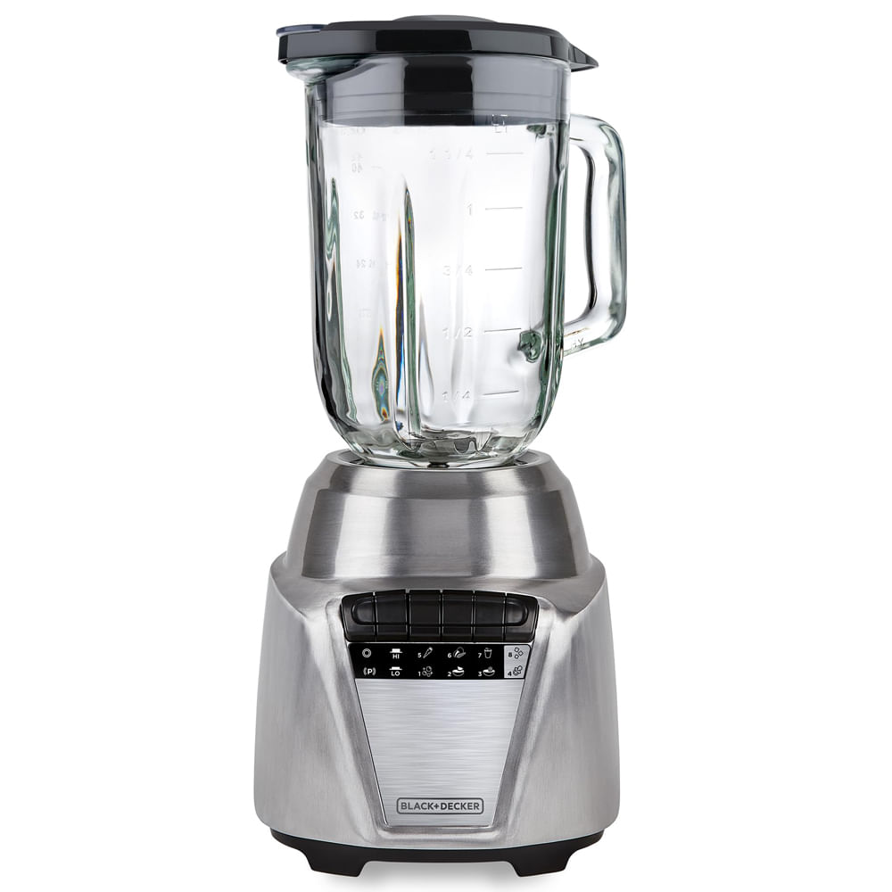 Licuadora Black & Decker jarra de vidrio 1.25l cromada gris