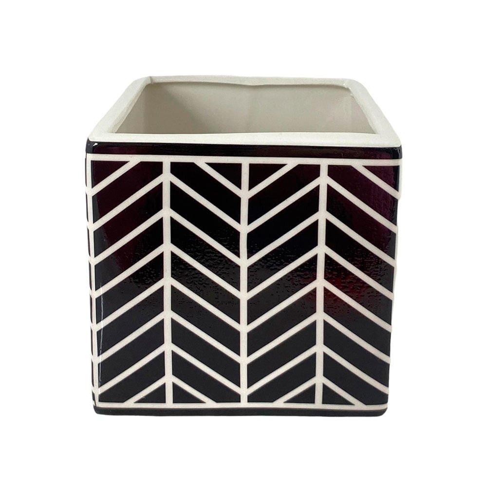 Maceta decorativa cuadrada 12.8x12.8x12.5cm
