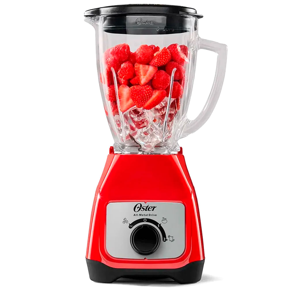 Licuadora 2vel 550w 1.5l jarra vidrio roja
