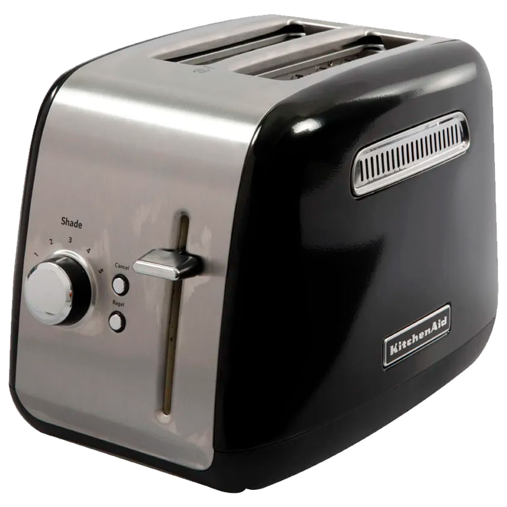 Tostadora acero inox negro 2 rebanadas