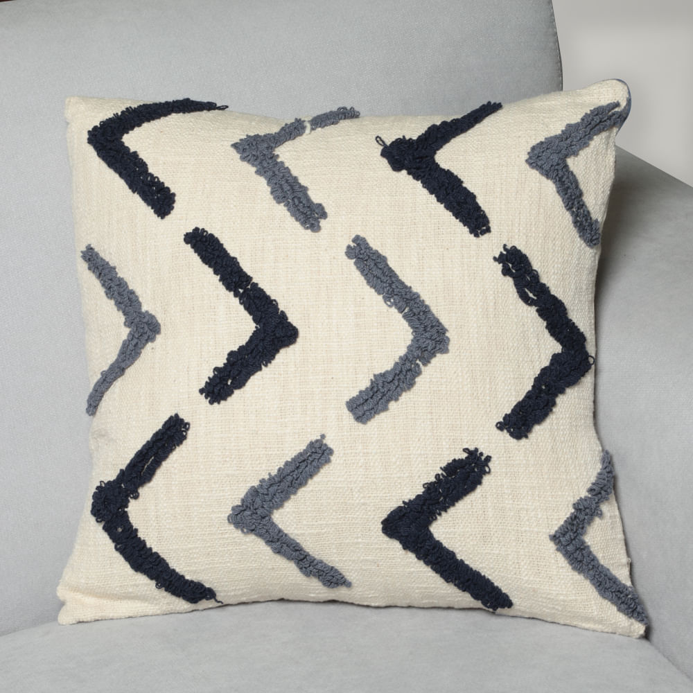Cojín decorativo con textura zigzag 45x45 cm