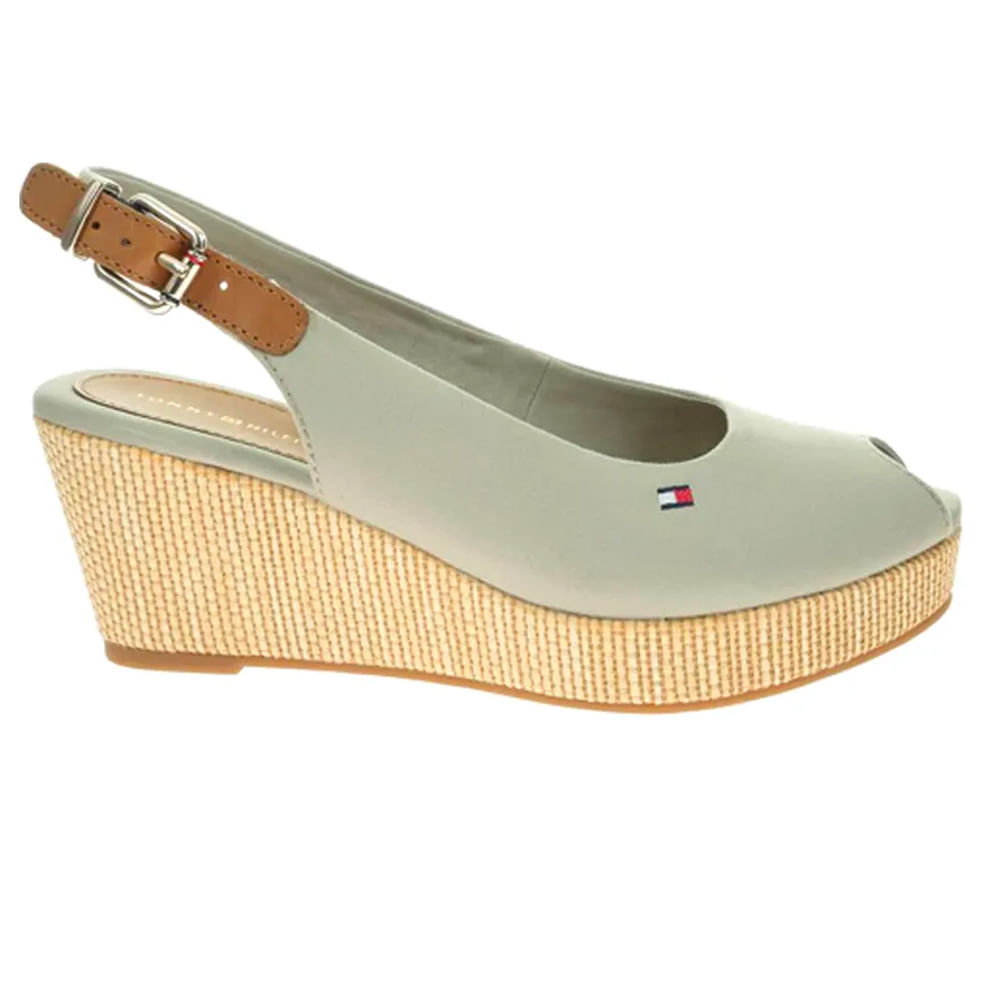 Sandalia casual Tommy Hilfiger color gris de cuña  para mujer