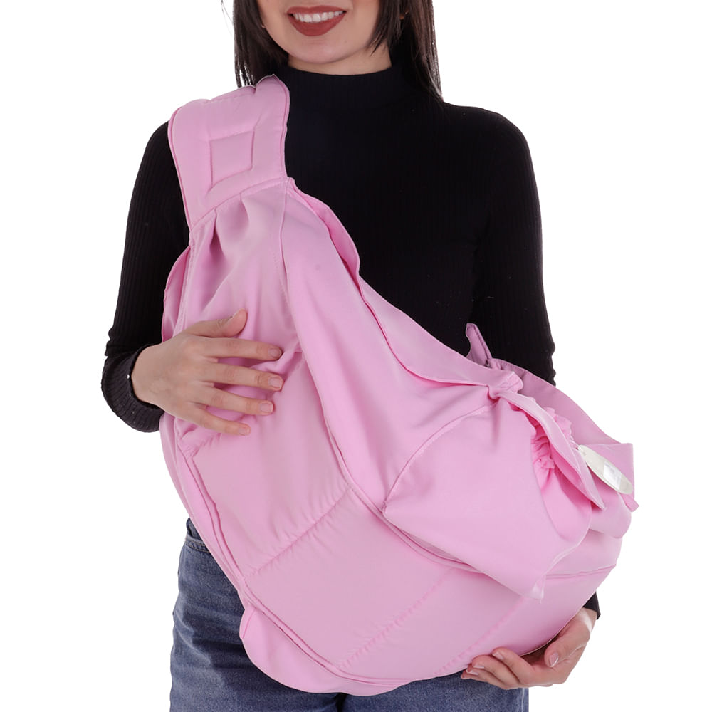 Portabebé de un tirante rosado