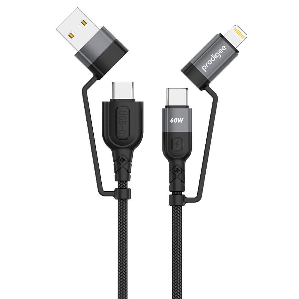 Cable de carga rápida 4 en 1 60w negro (1.80 m)