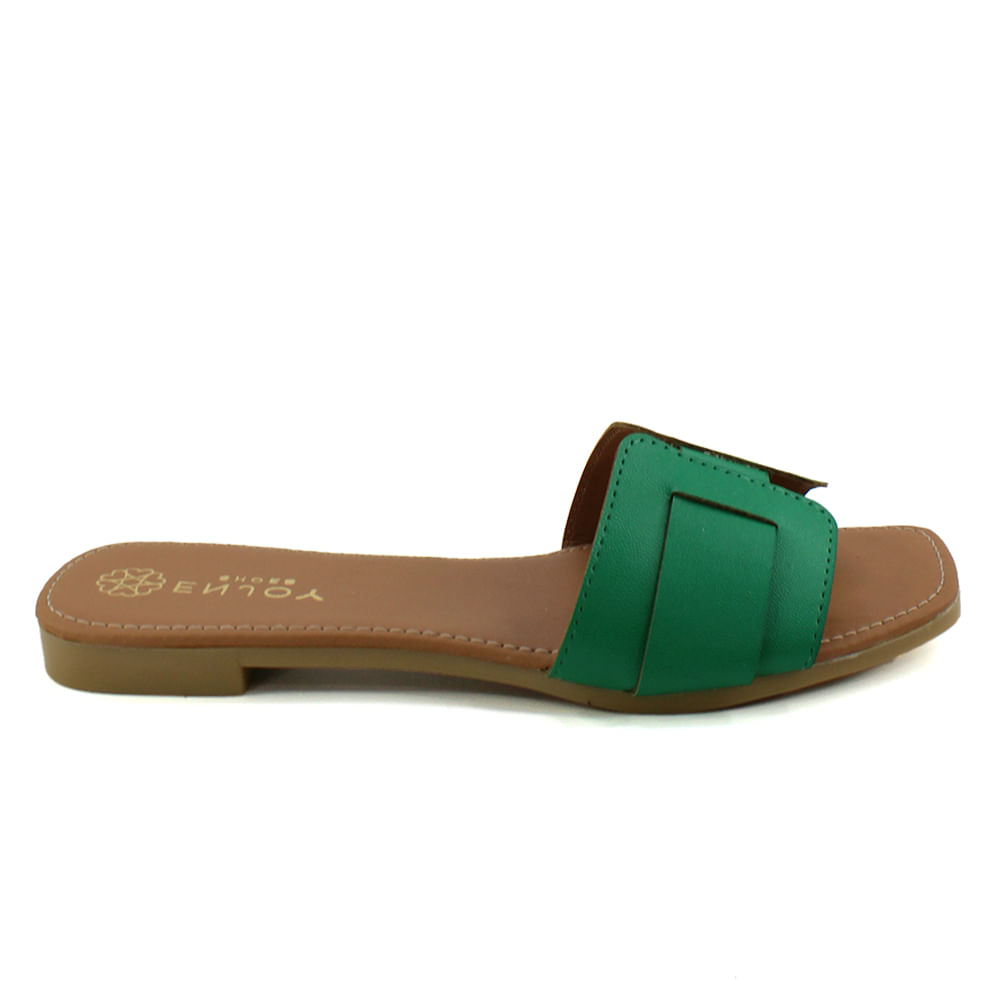 Sandalia plana Brandy color verde para mujer