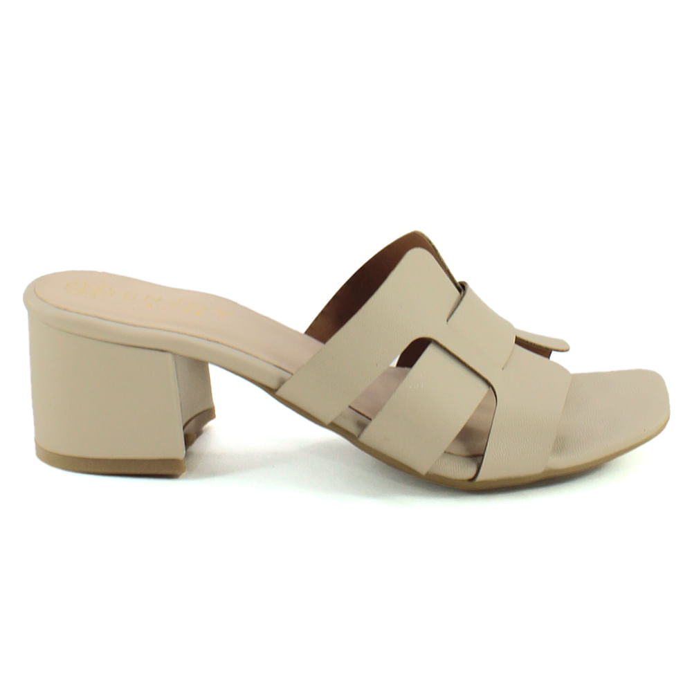 Sandalia Tacon Vienna color beige para mujer