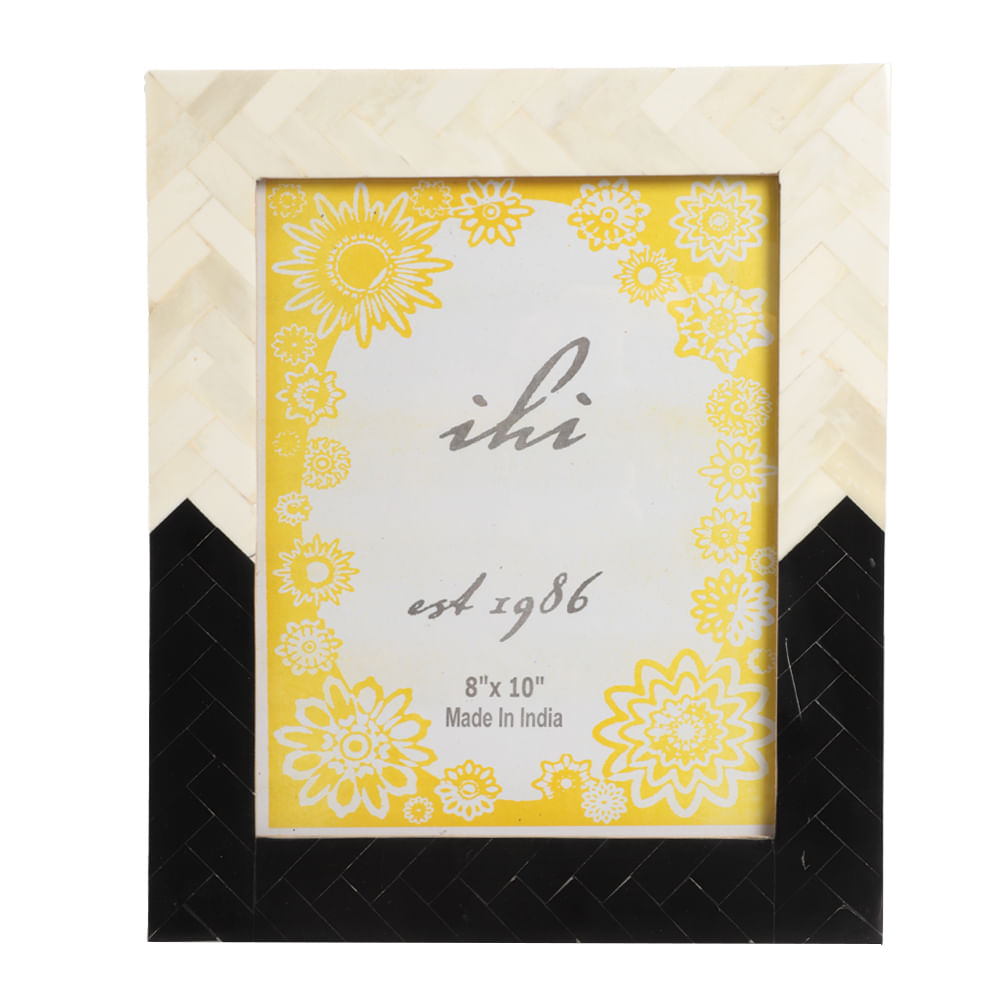 Portarretrato marco blanco y negro 20x25 cm