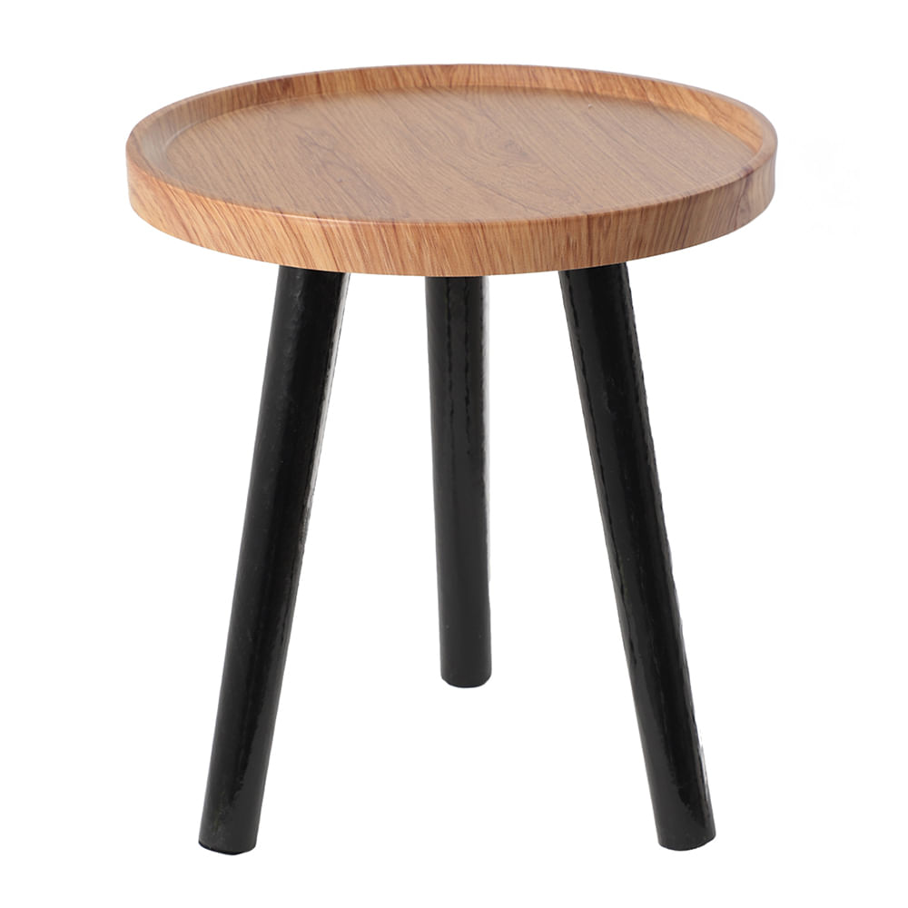 Mesa auxiliar redonda de madera 30x30x30 cm