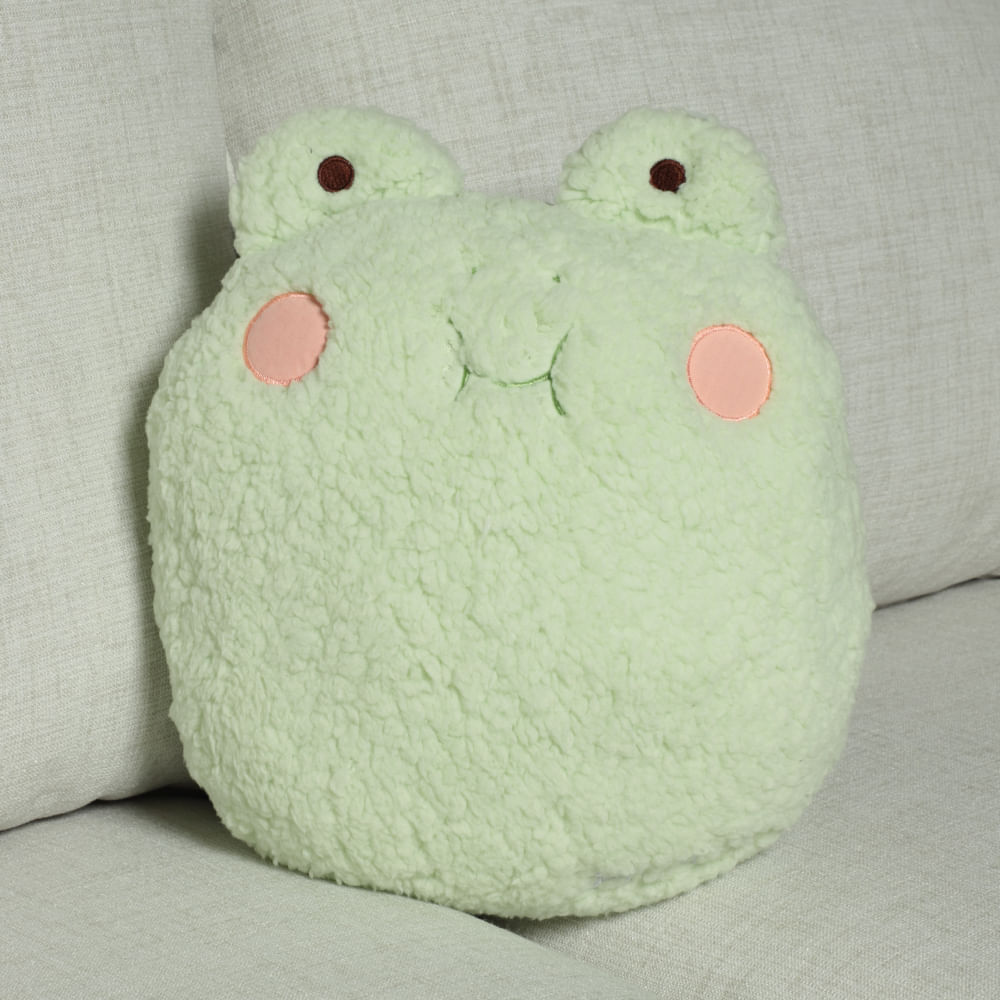 Cojín infantil de algodón con forma de rana 35x27 cm