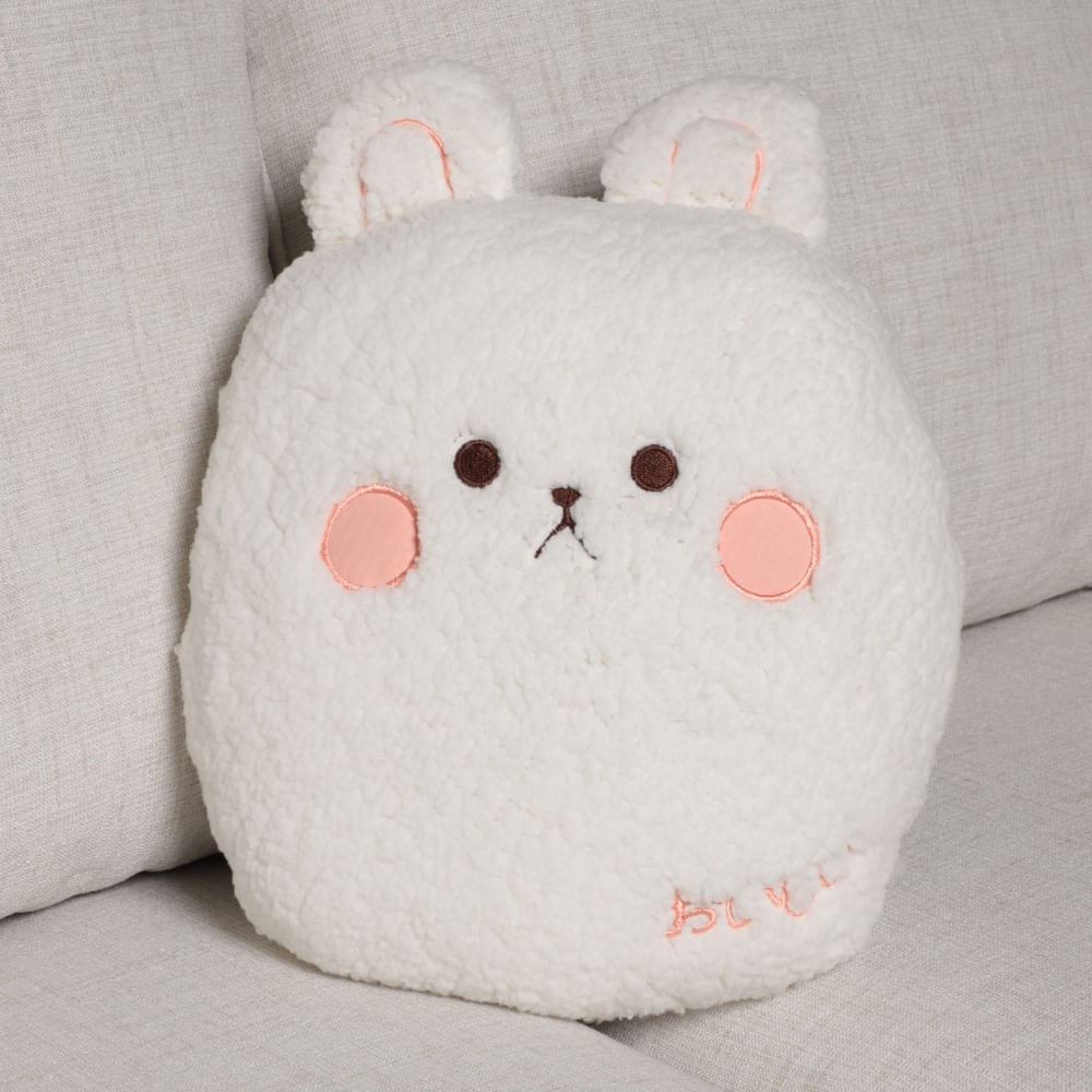 Cojín infantil de algodón con forma de conejo 35x27 cm