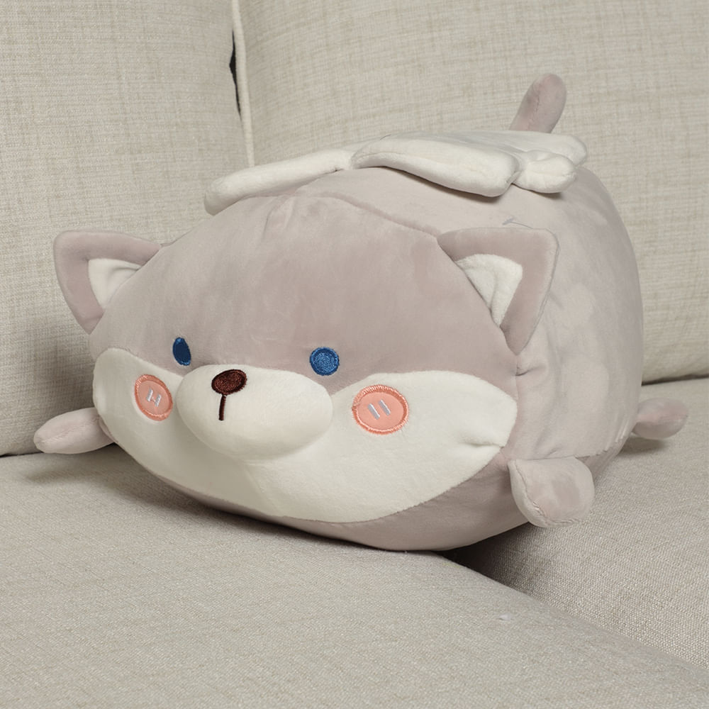 Cojín infantil de algodón con forma de perro con alas 32 cm