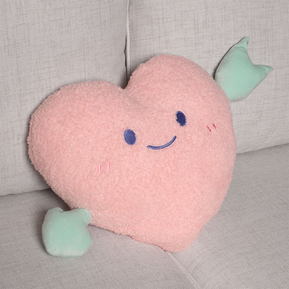 Cojín infantil de algodón con forma de corazón 40 cm
