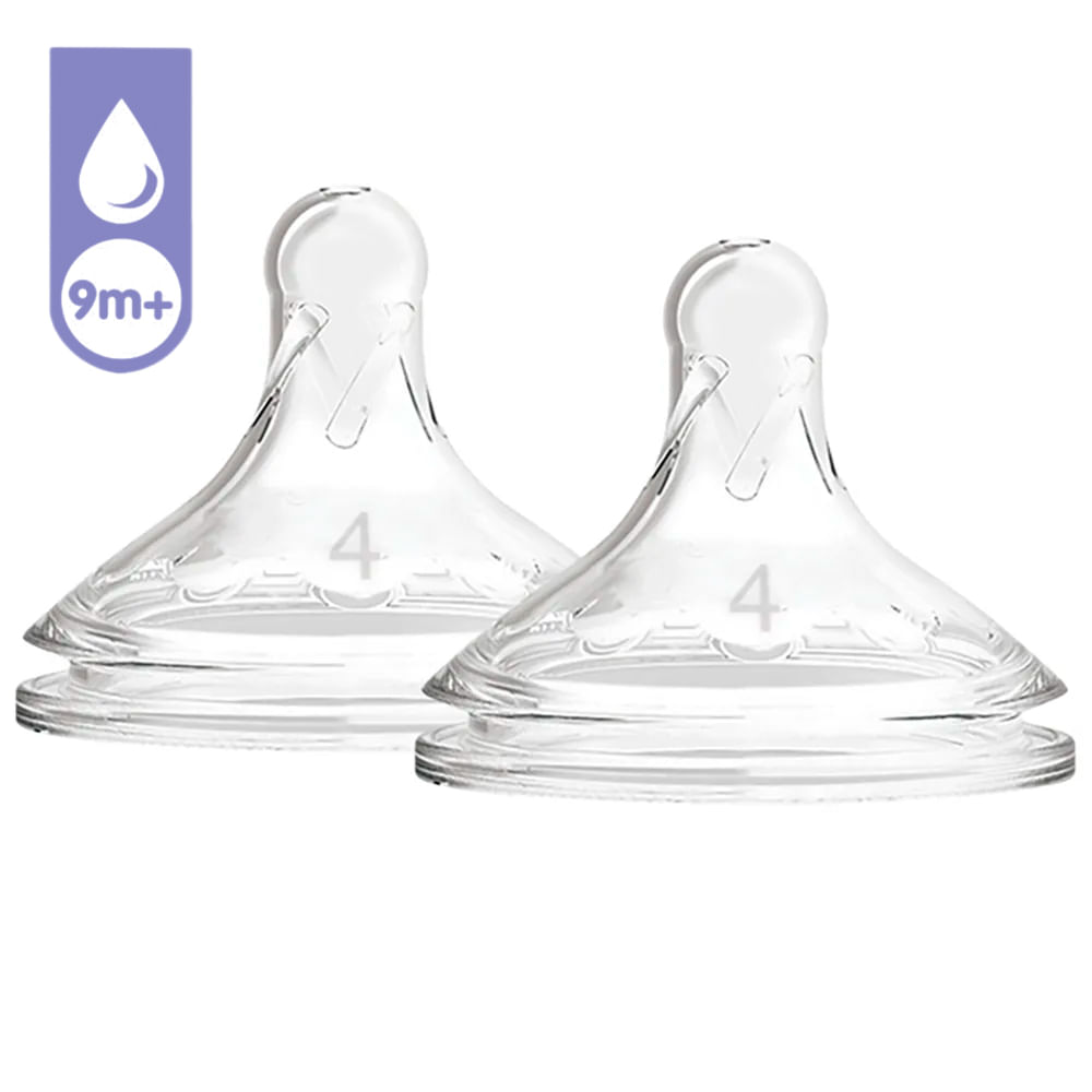Set de 2 biberones flujo espeso 9M+