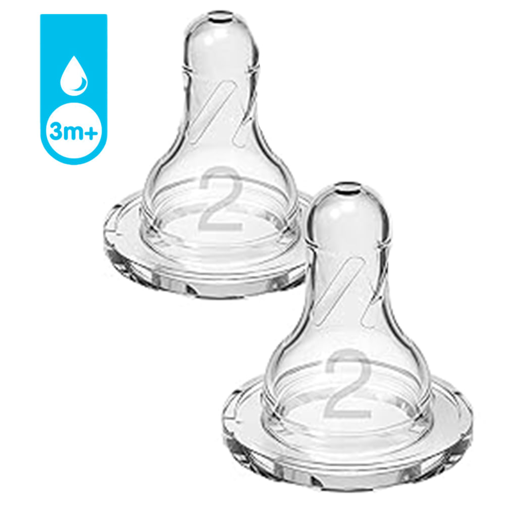 Set de 2 biberones flujo medio 2 Natural Flow 3M+