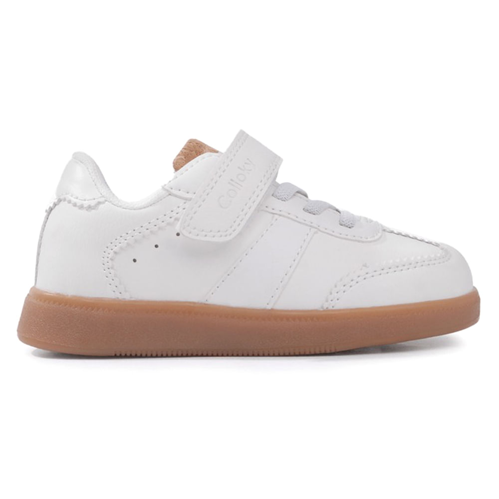Zapato deportivo casual Colloky blanco para niña