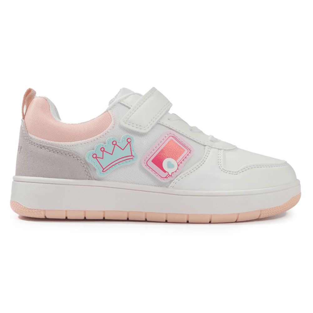 Zapato deportivo casual Colloky blanco para niña
