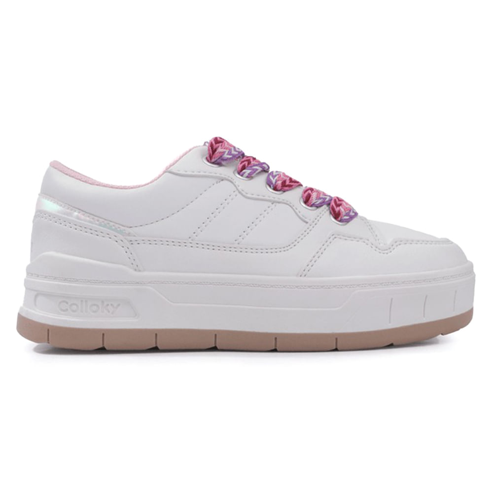 Zapato deportivo casual Colloky blanco para niña