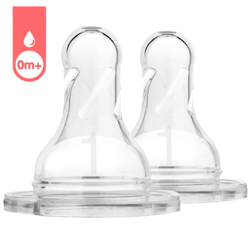 Set de 2 biberones flujo lento Natural Flow 0 M+
