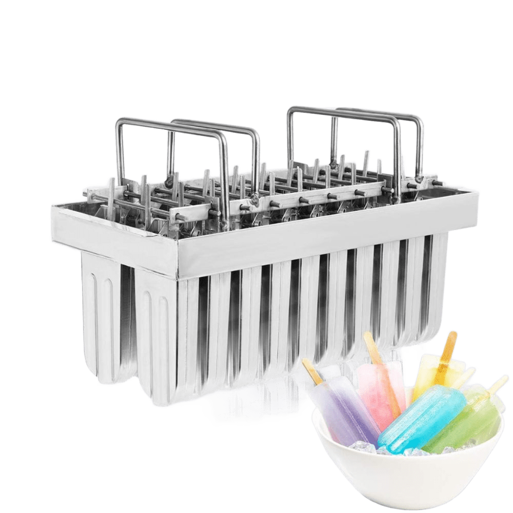 Moldes de paleta acero inox + 20 unidades punta redonda y textura ondulada