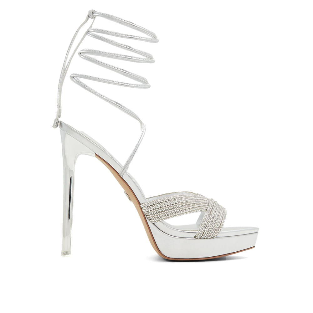 Sandalia de vestir Aldo color plateado para mujer