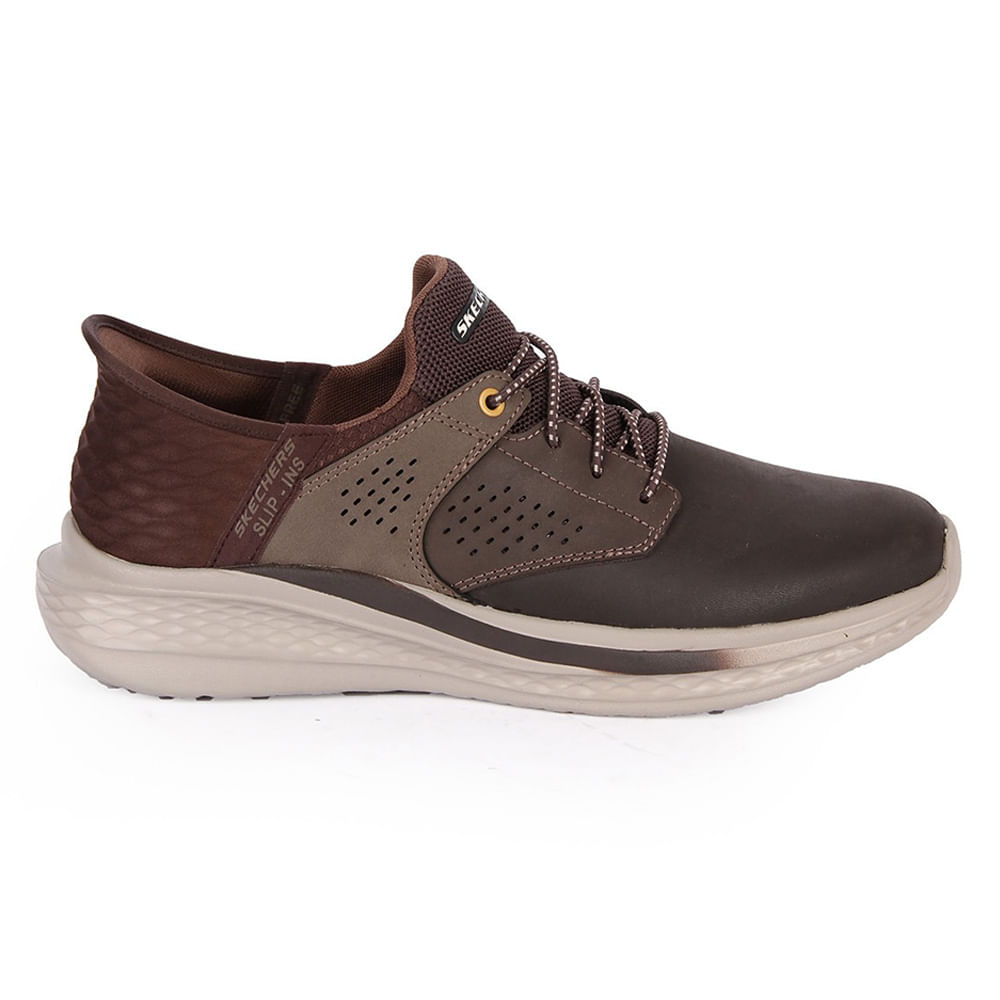 Zapato deportivo casual Skechers café para hombre