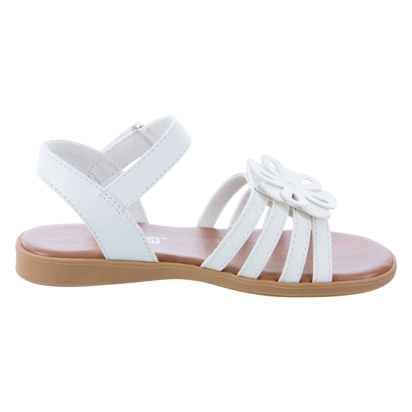 Sandalias blanca Mila Floral para niña