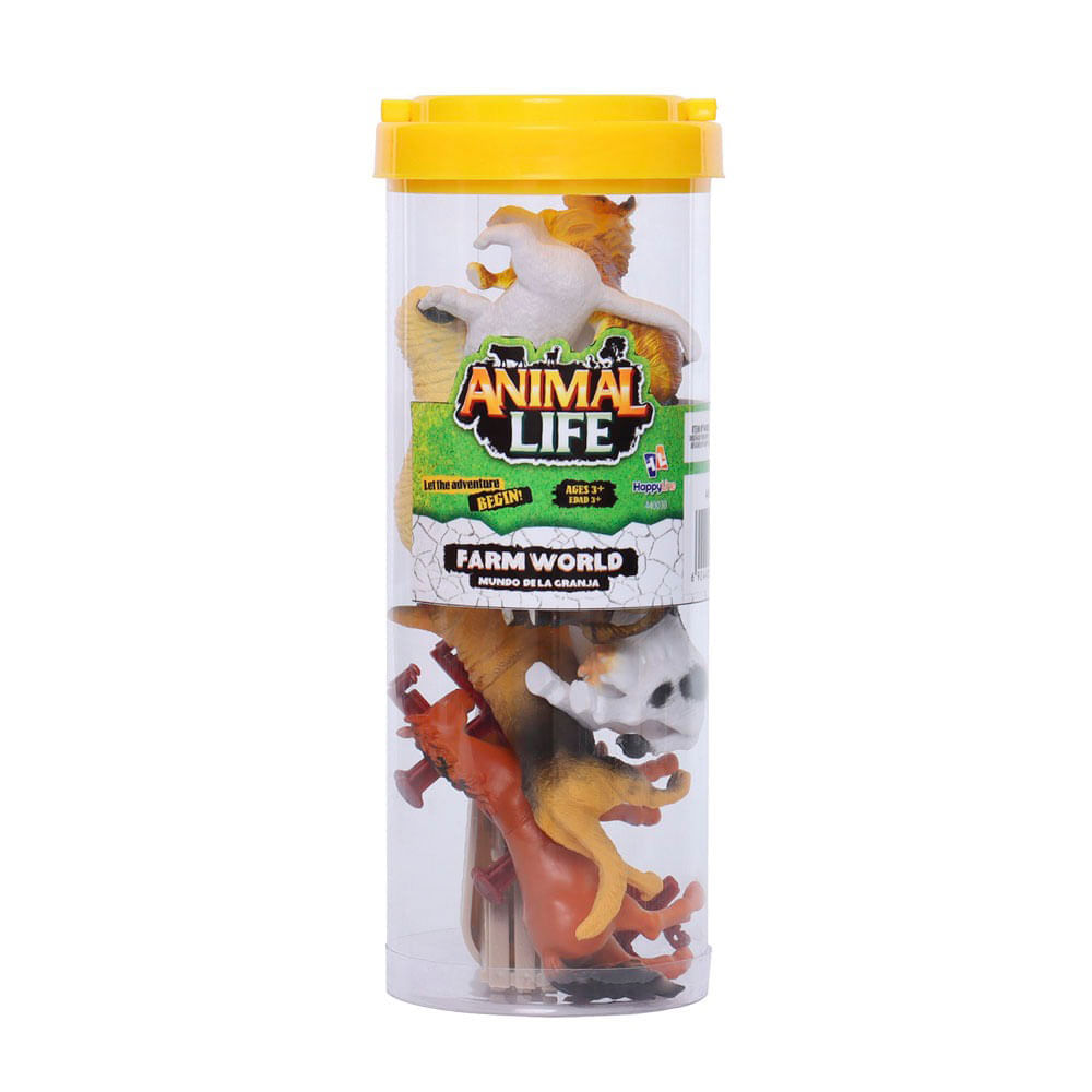 Animal Life Set Tubo con 12 Piezas de Animales