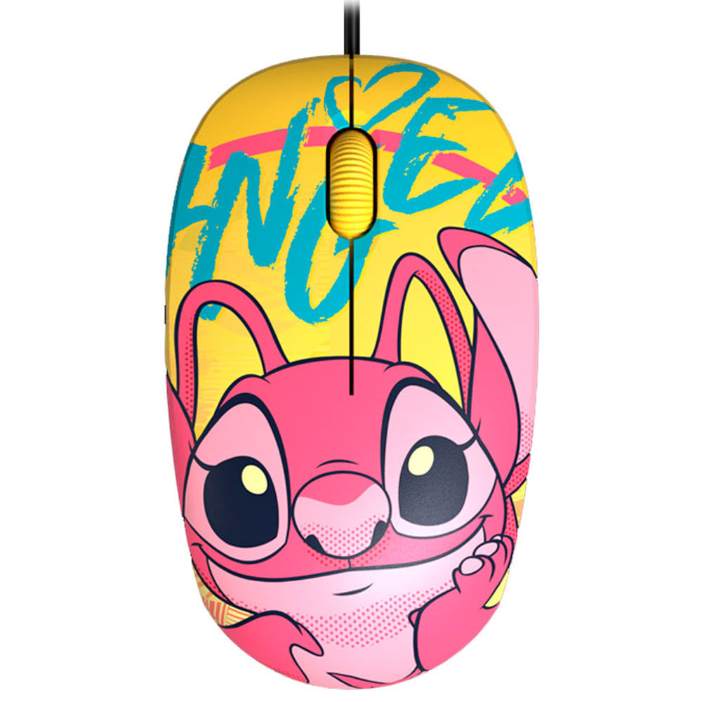 Mouse 3 botones cableado edición Stitch amarillo