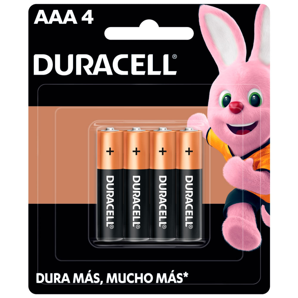 Baterías Duracell AAA 4pzs