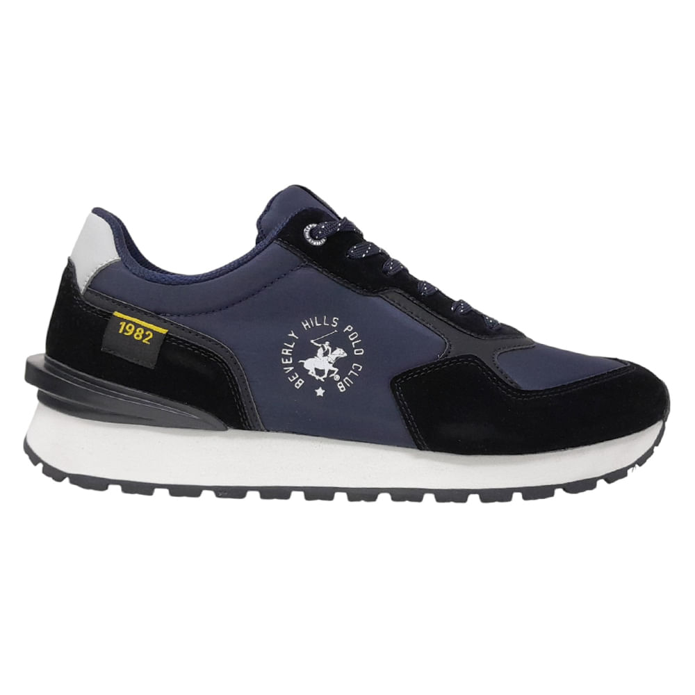 Zapato deportivo casual Beverly Hills Polo negro/azul para hombre