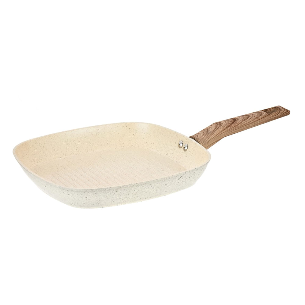 Sartén grill color crema 28 cm