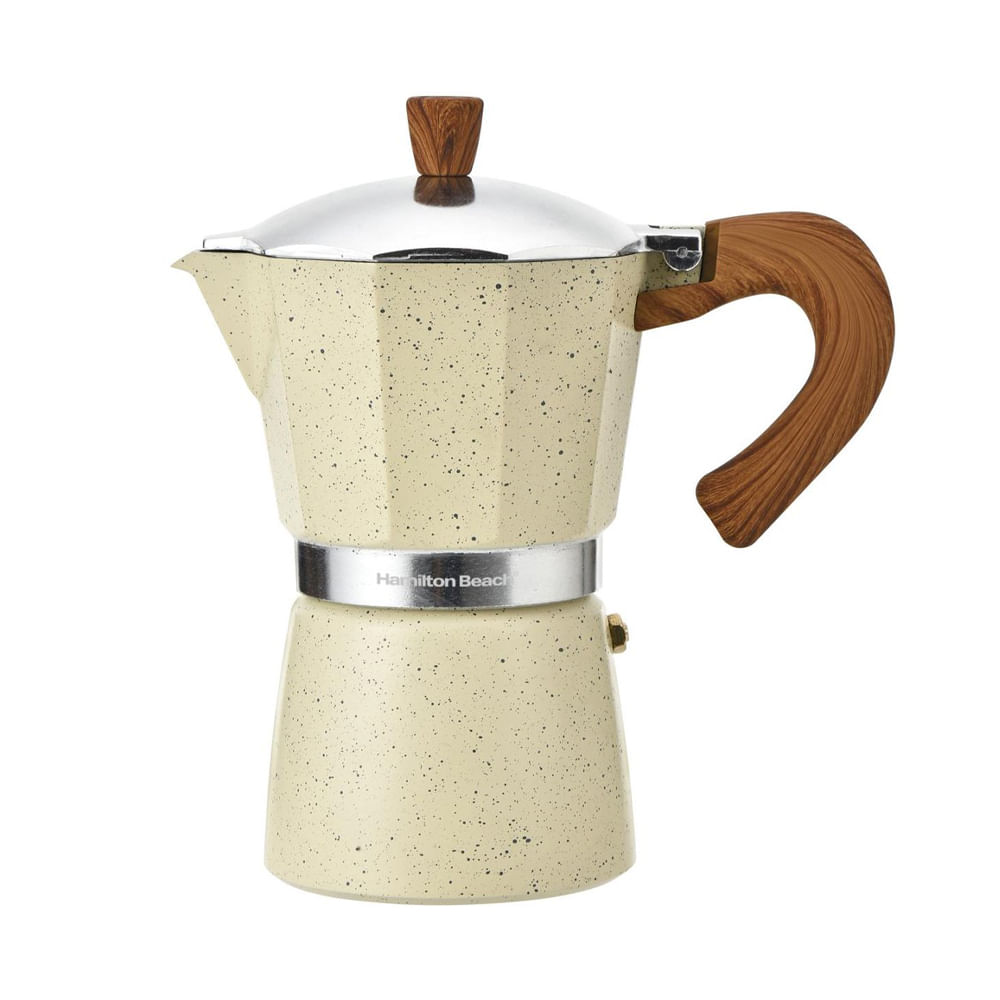 Cafetera italiana beige 15 cm