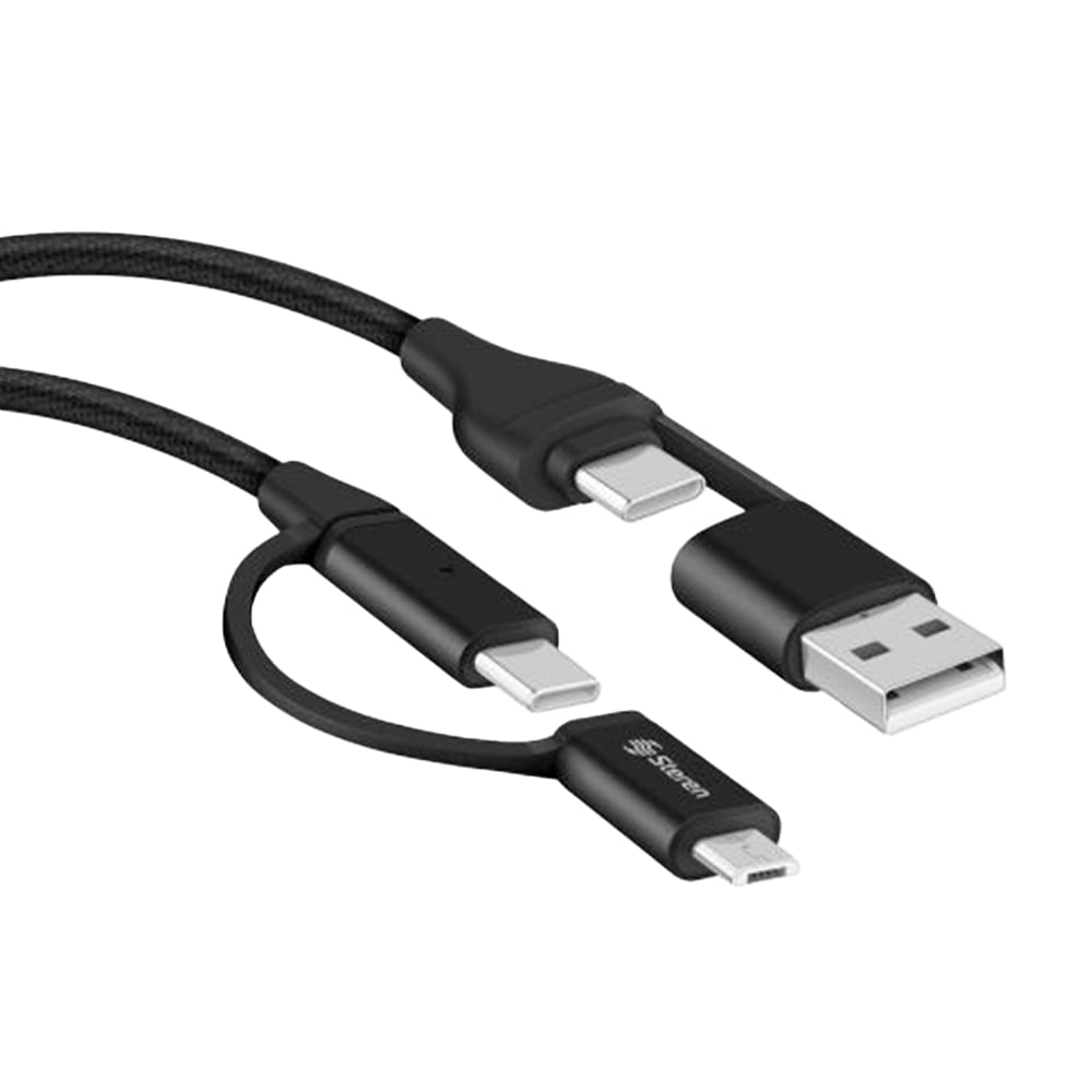 Cable 4 en 1 USB-A, Micro-USB y USB-C