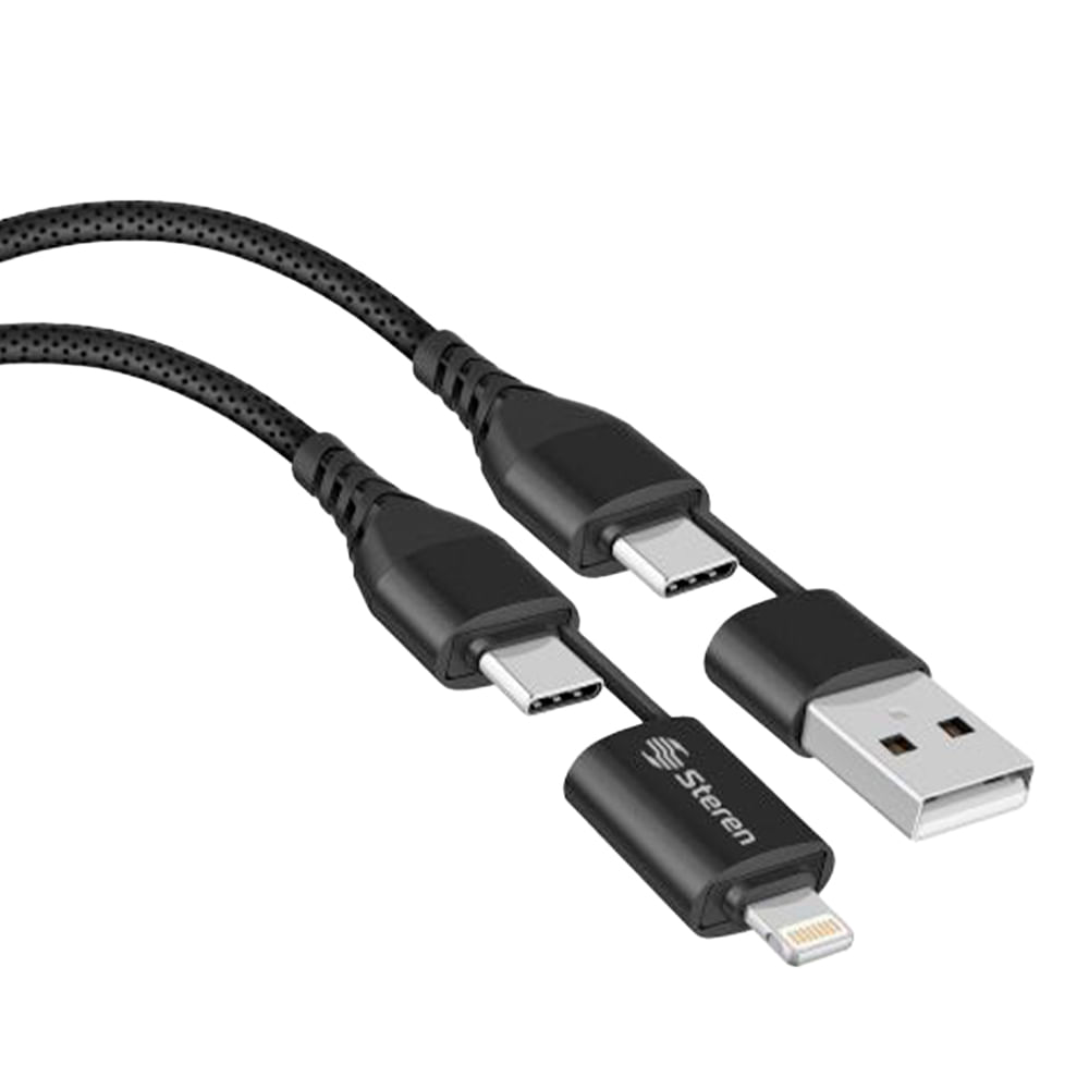Cable 4 en 1 USB-Lightning-USB-C