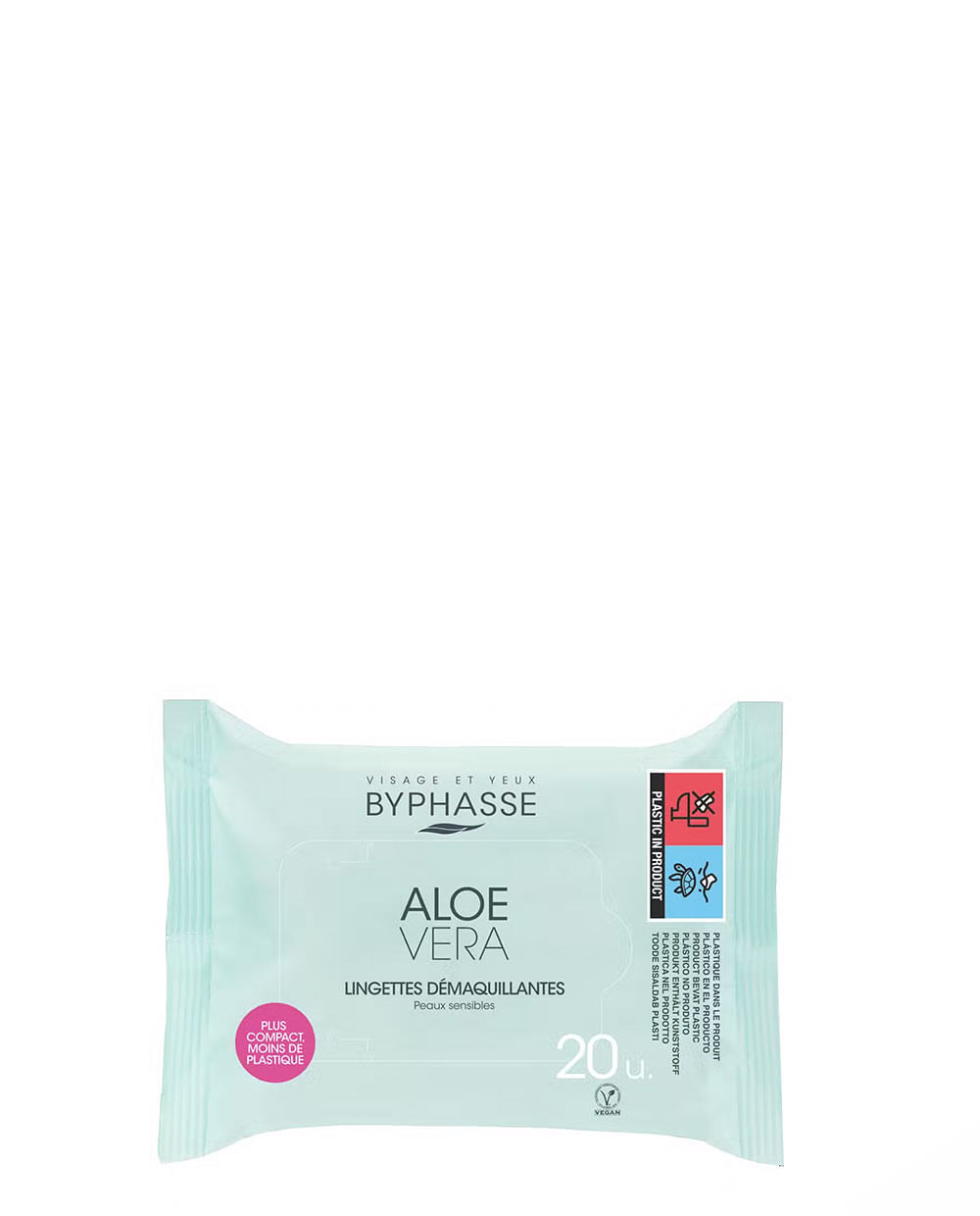 Toallitas Desmaquillantes Con Aloe Vera Piel Sensible 20 Unidades