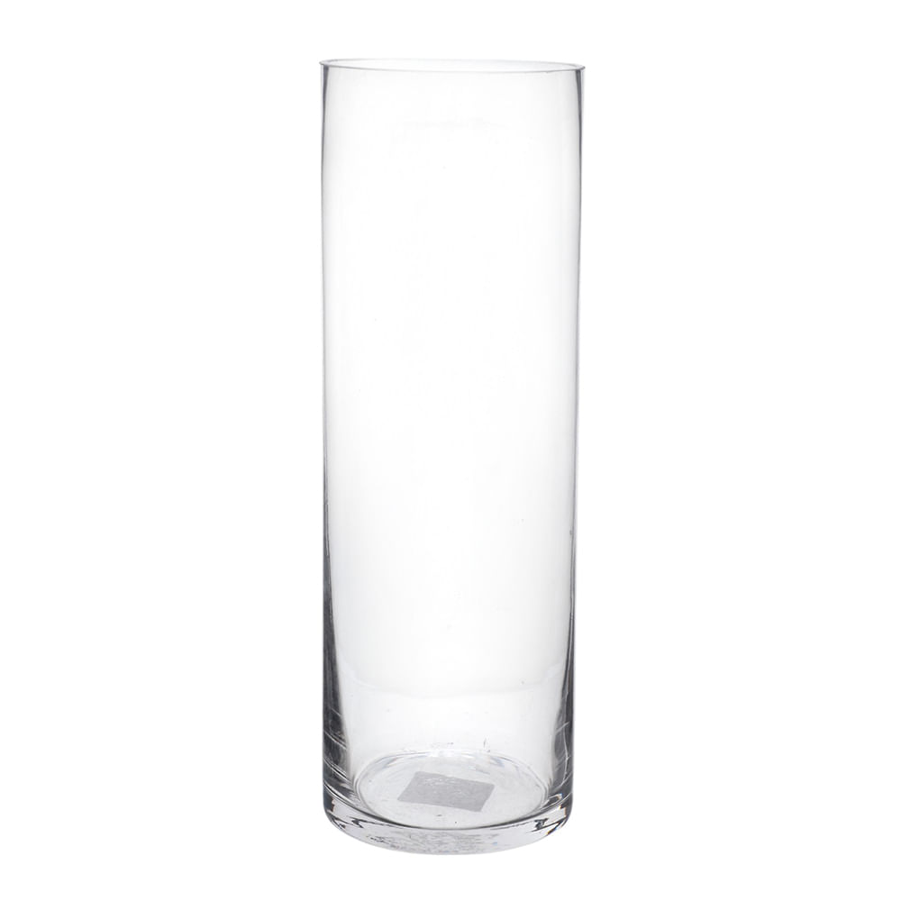Florero cilíndrico de vidrio 10x30 cm