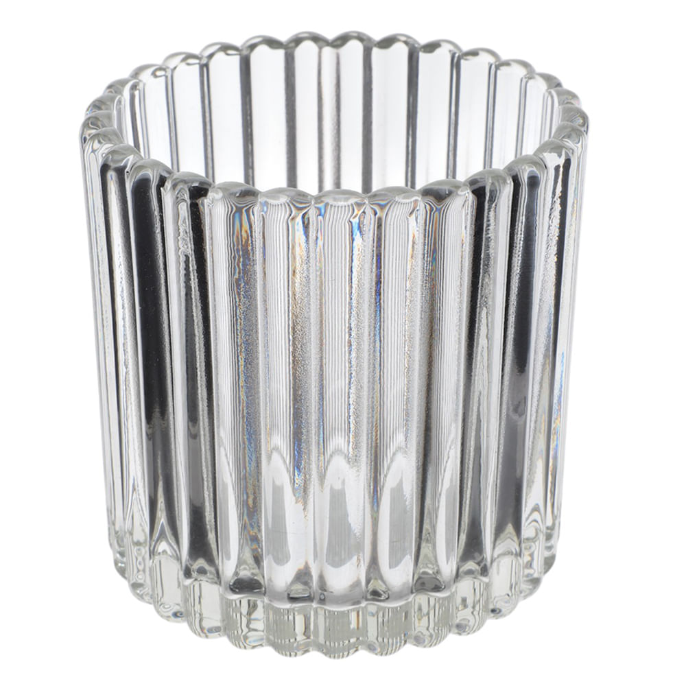 Porta vela de vidrio 8.5x8.5 cm