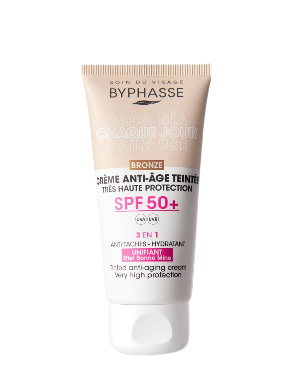 Byphasse Crema facial antiedad SPF 50+ color Bronze