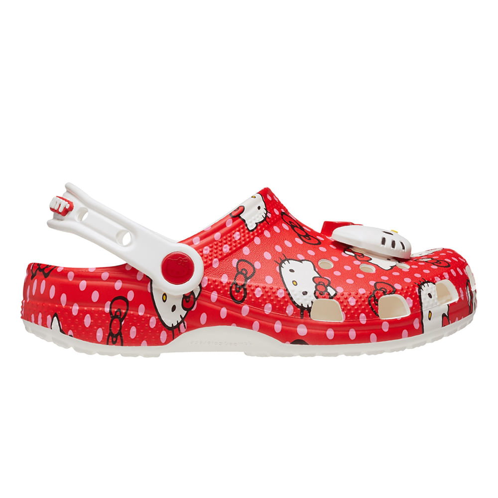 Crocs clásico Clog Hello Kitty rojo para niña (J)
