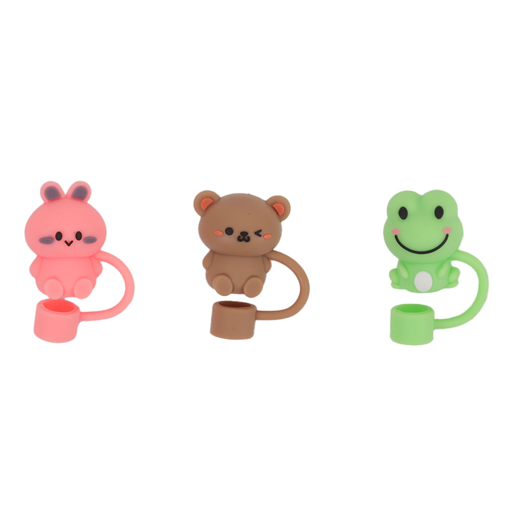 Set de tapones para pajillas zoo