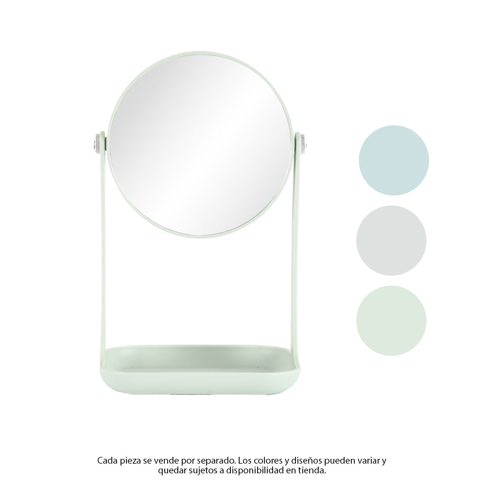 Espejo de tocador redondo surtido con base 14.5x21.5 cm (1 pieza)