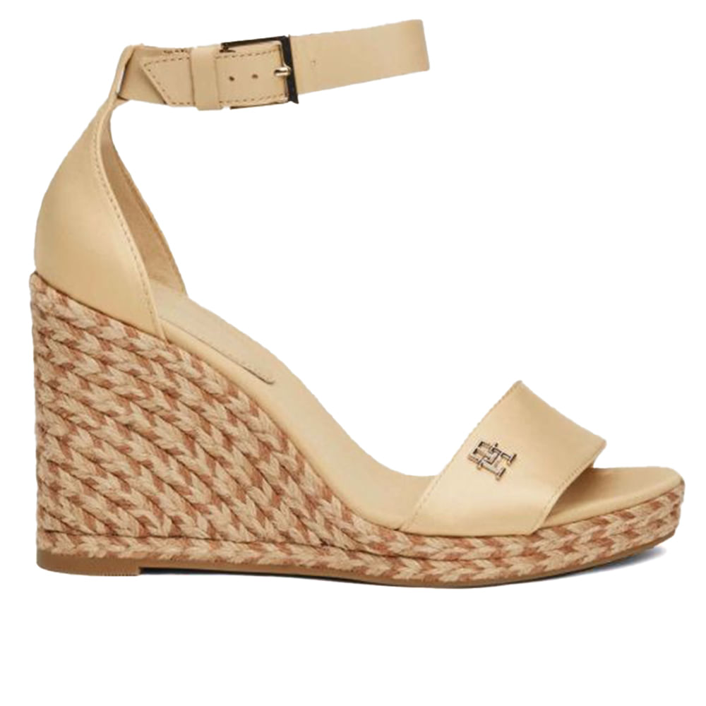 Sandalia casual Tommy Hilfiger color beige para mujer