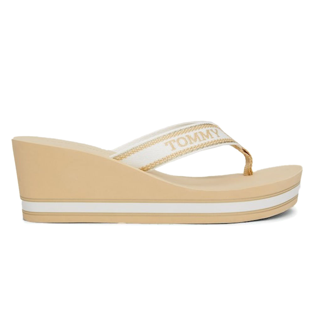 Sandalia de playa Tommy Hilfiger color beige para mujer