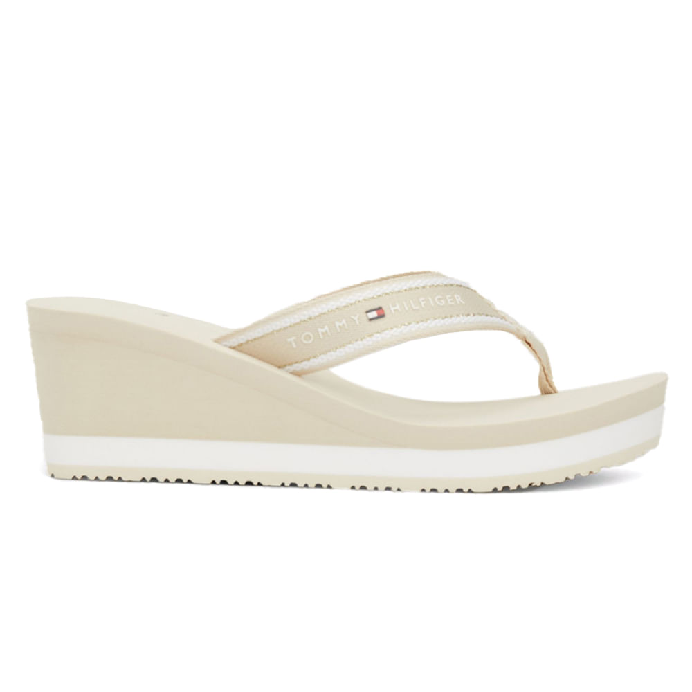 Sandalia de playa Tommy Hilfiger color beige para mujer