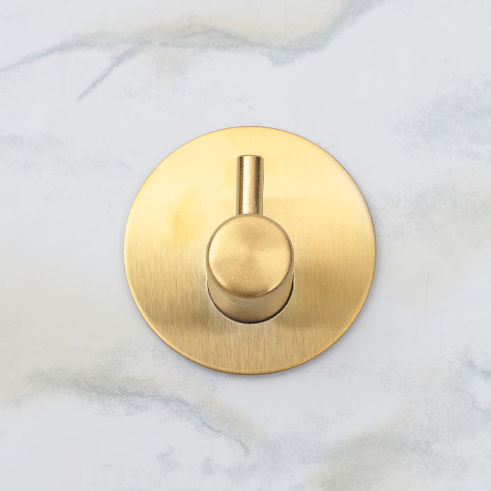 Gancho dorado adhesivo redondo para baño