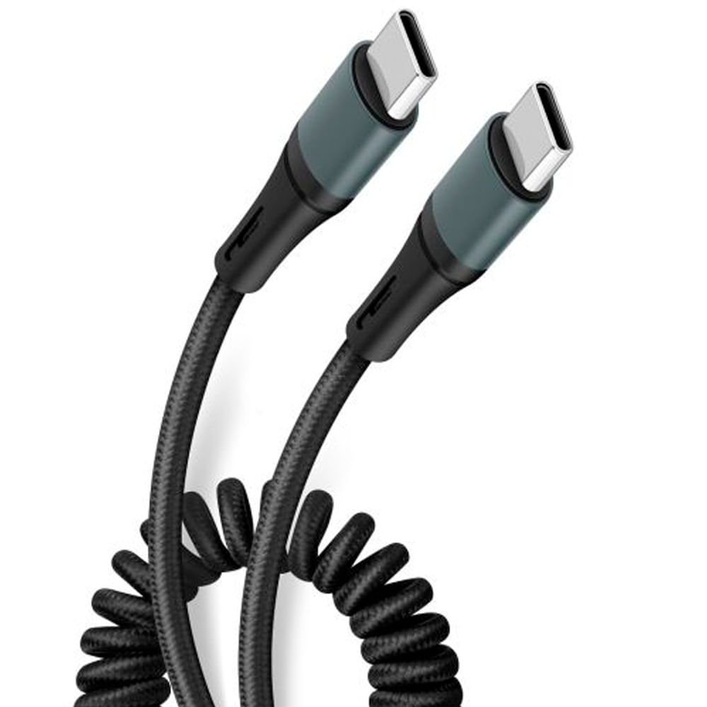 Cable de carga tipo resorte USB-C 1 metro