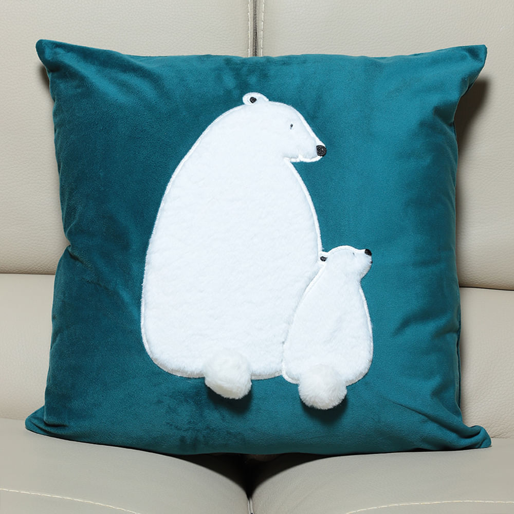 Cojín velvet osos polares 45×45 cm